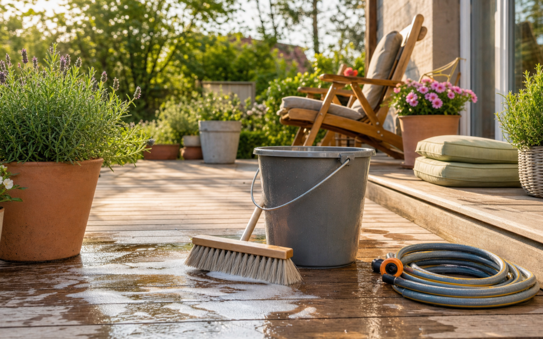 Terrasse reinigen und pflegen: So startet der Außenbereich in die Saison